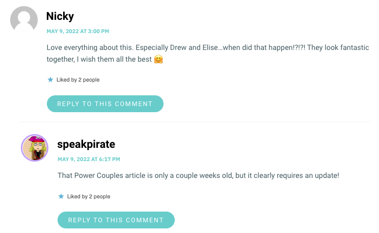 That Power Couples article is only a couple weeks old, but it clearly requires an update!