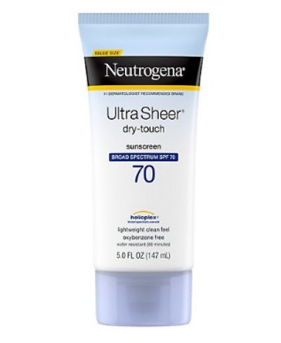 neutrogena SPF 70 sunscreen bottle