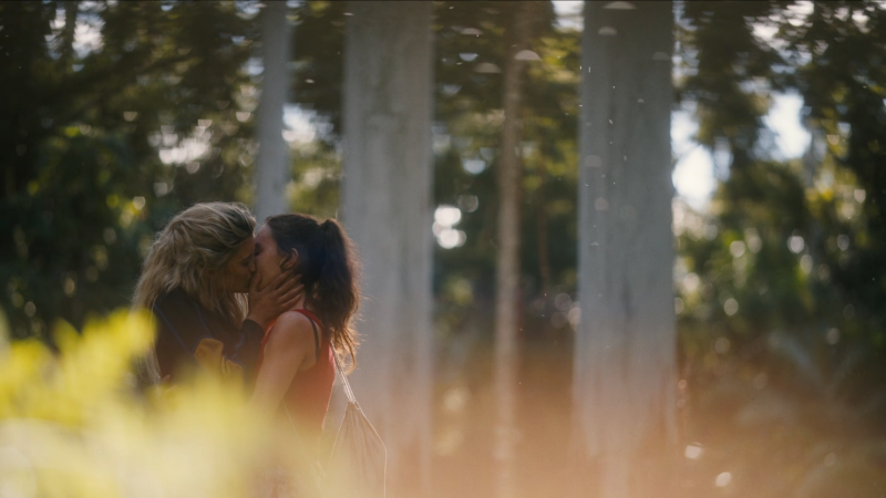 The Wilds: Shelby and Toni aka Shoni kiss in the woods