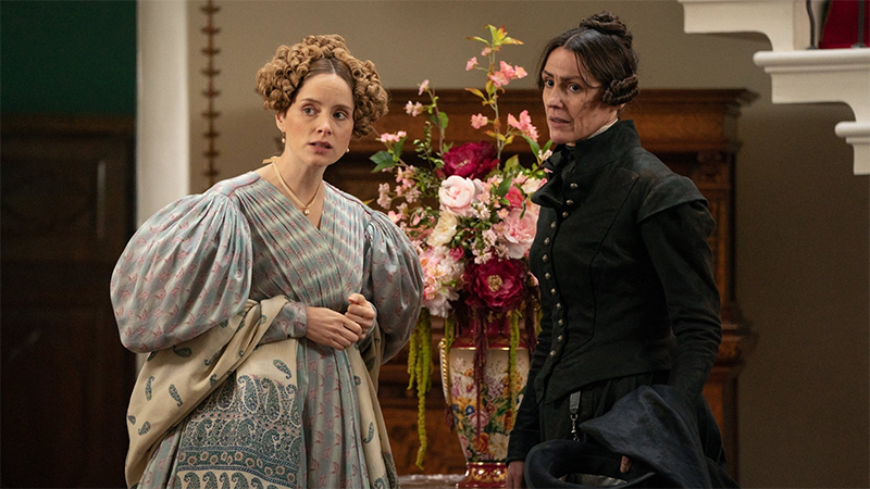 Gentleman Jack Season 2 Finale: Anne Lister and Ann Walker stand together and look into another room