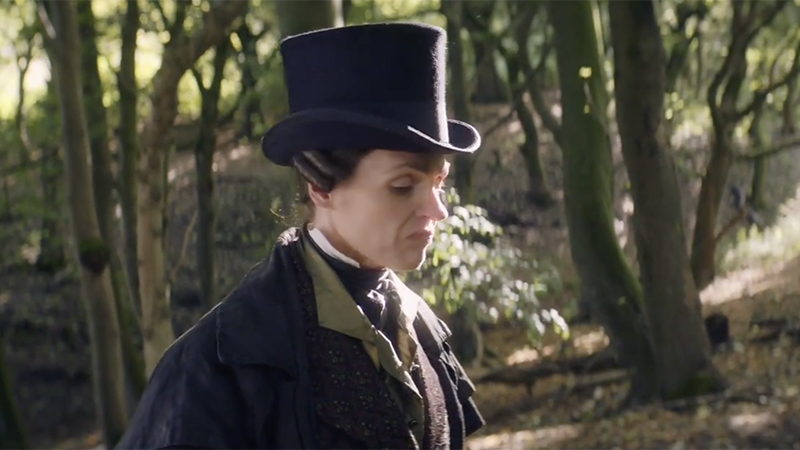 Anne Lister stands in the wood furious