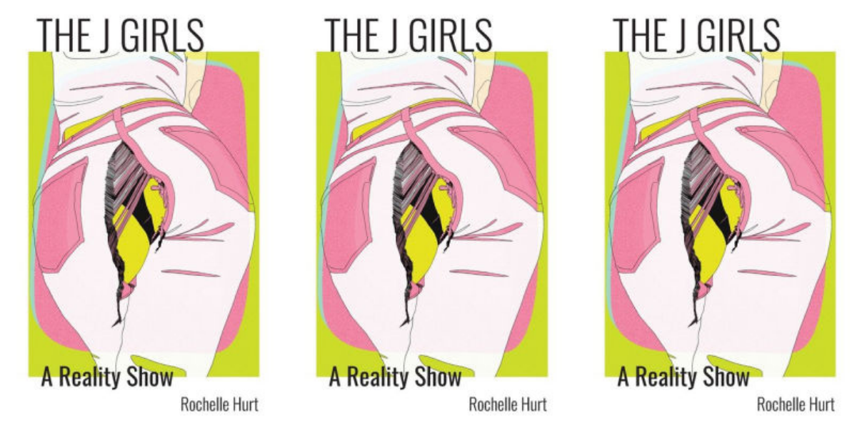 The cover of The J Girls by Rochelle Hurt features a split pair of jeans exposing a black thong