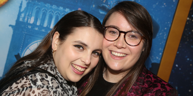 Beanie Feldstein and Bonnie Chance Roberts, who are now engaged, pose at the World Premiere of the new film "Cats"
