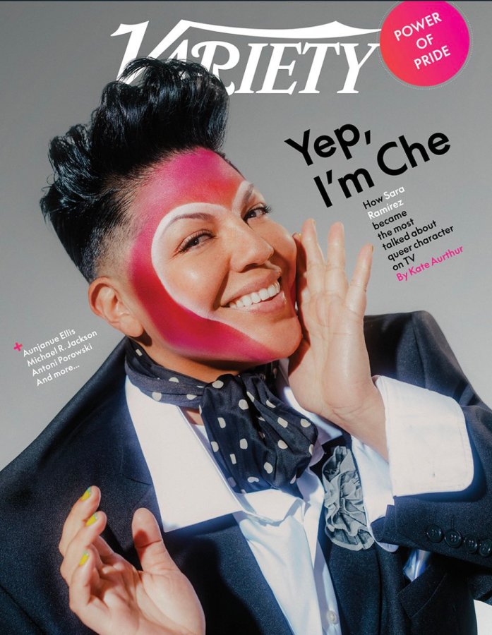 Variety magazine with Sara Ramirez on the cover. The title says Yep, I'm Che. 