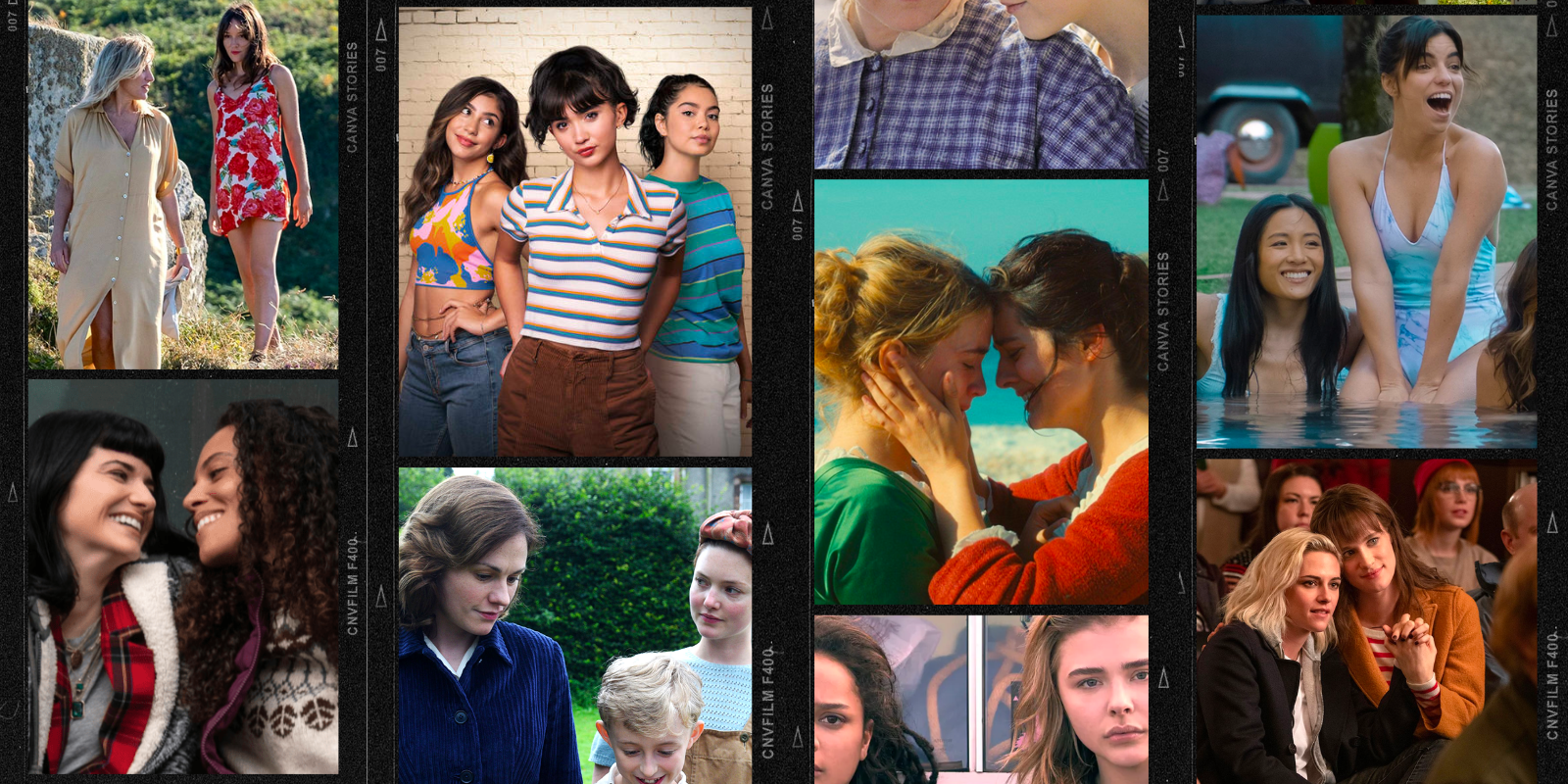 Collage of Hulu movies: Anais in Love, Happiest Season, Crush, Tell it to the Bees, Portrait of a Lady on Fire, the miseducation of cameron post, the feels and Happiest Season