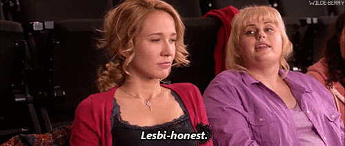 Rebel Wilson saying "lesbihonest" in Pitch Perfect