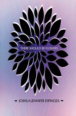 there should be flowers coming out of a black flower bush against a gradient pink and blue cover