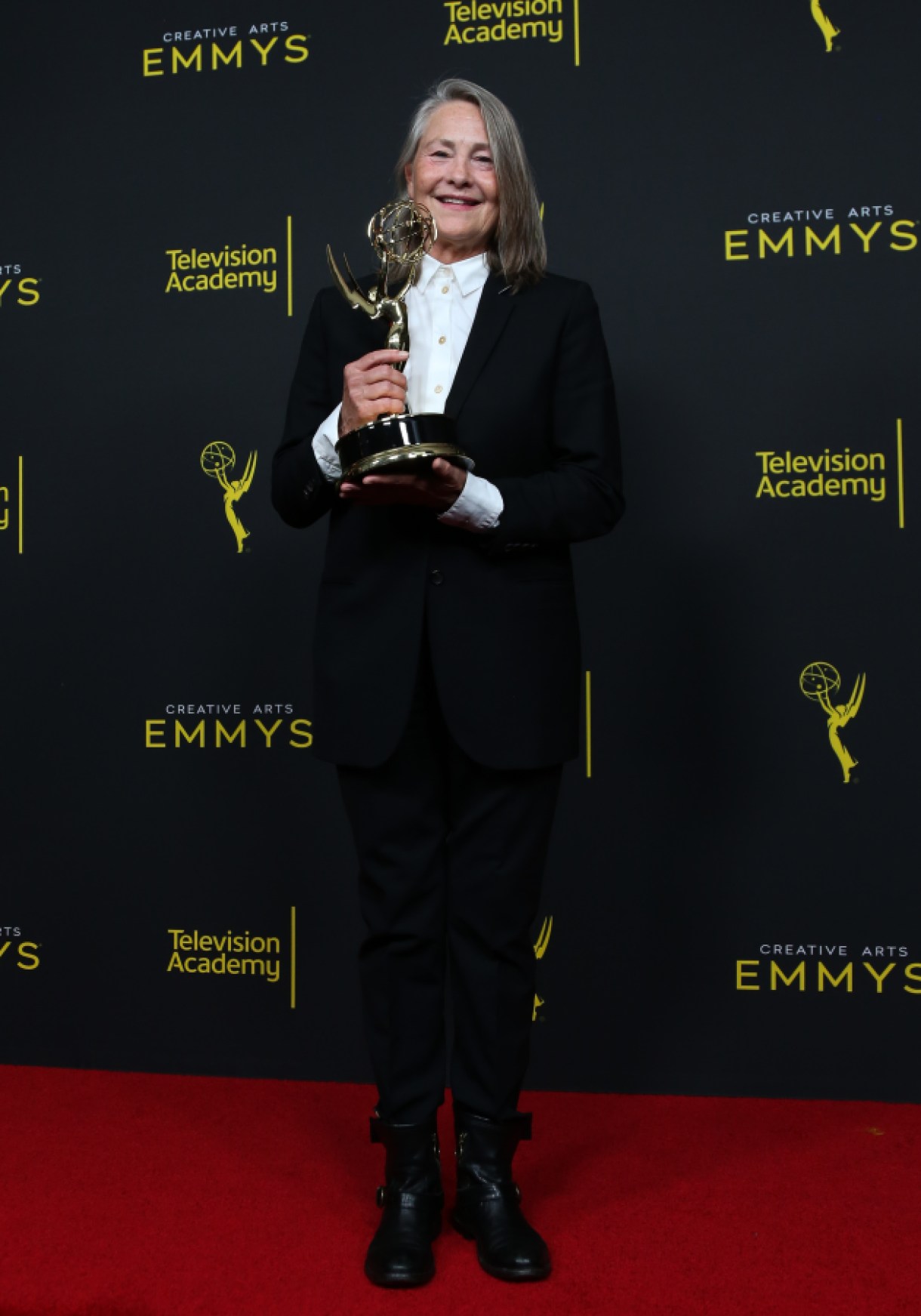 LOS ANGELES, CALIFORNIA - SEPTEMBER 15:  Cherry Jones poses for photos in the press room for the 2019 Creative Arts Emmy Awards on September 15, 2019 in Los Angeles, California. (Photo by Paul Archuleta/FilmMagic)