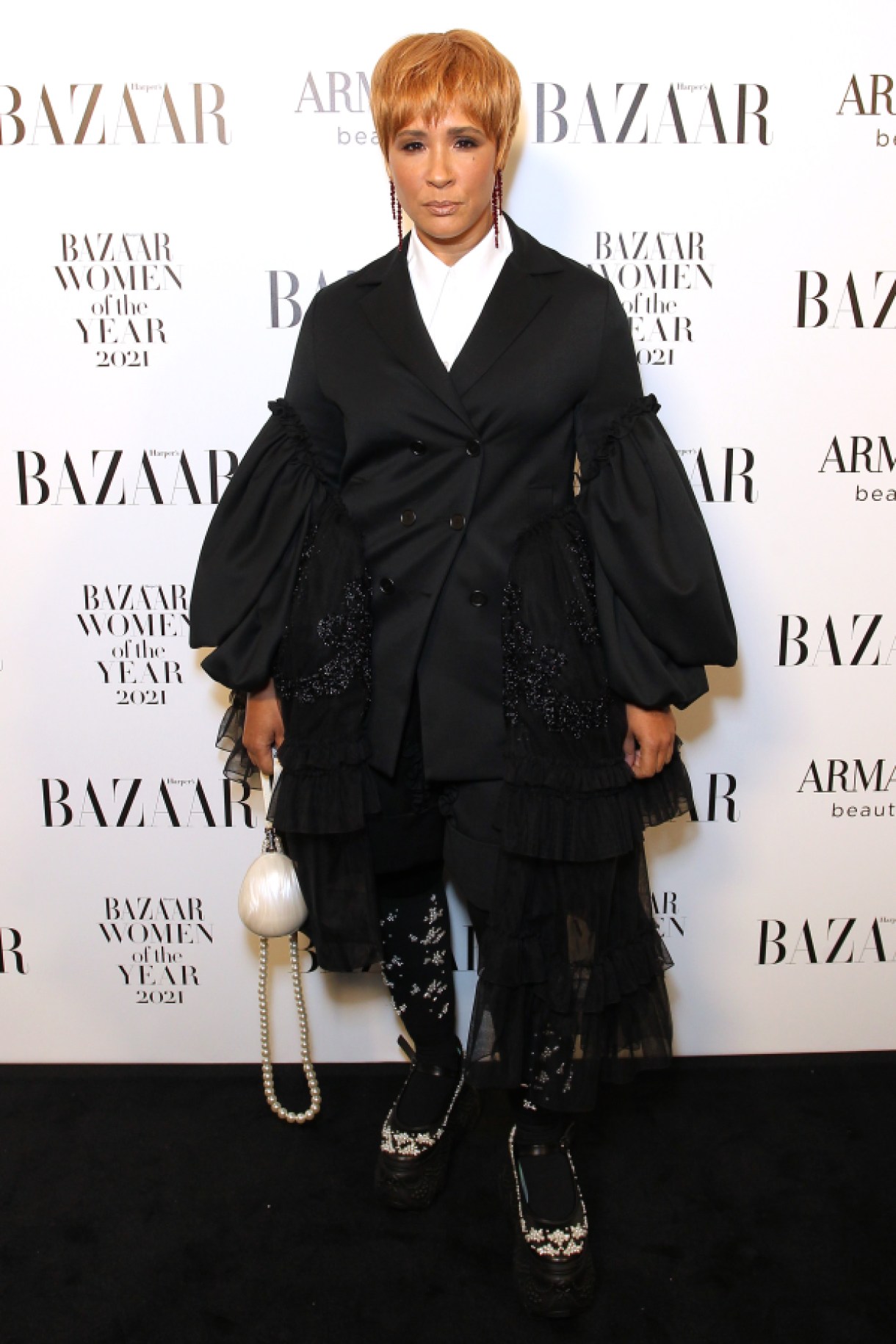 LONDON, ENGLAND - NOVEMBER 02:  Golda Rosheuvel attends the Harper's Bazaar Women of the Year Awards 2021, in partnership with Armani Beauty, at Claridge's Hotel on November 2, 2021 in London, England. (Photo by David M. Benett/Dave Benett/Getty Images for Harper's Bazaar)
