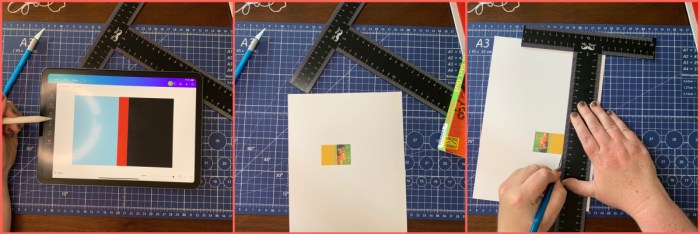 A collage of photos illustrating the bookmaking process described in this post