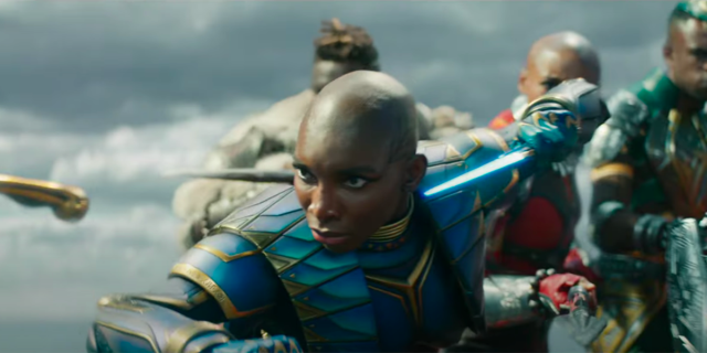 Michaela Coel as Aneka in the Wakanda Forever trailer