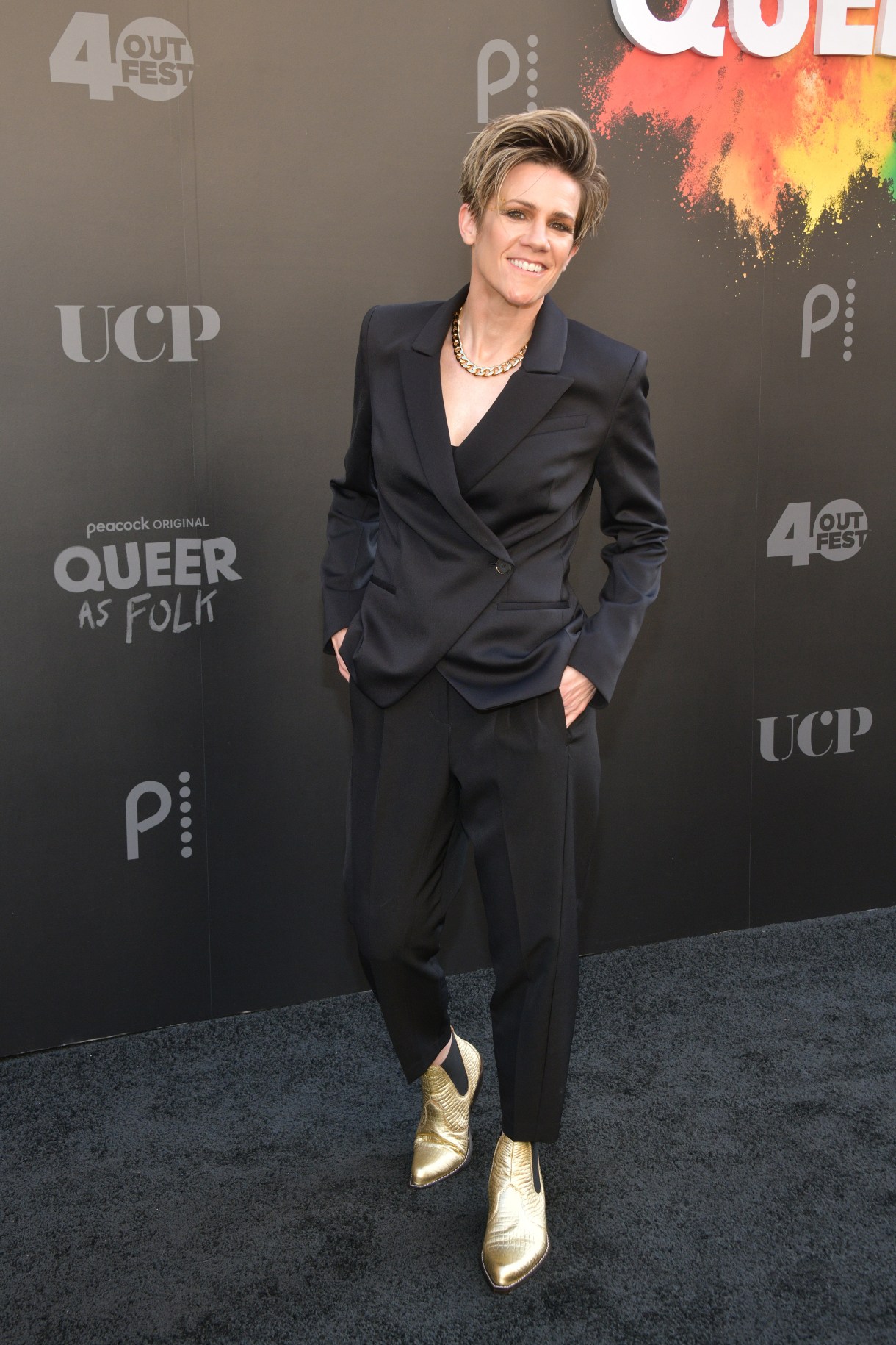 LOS ANGELES, CALIFORNIA - JUNE 03: Cameron Esposito attends Peacock's "Queer As Folk" World Premiere event in partnership with Outfest's OutFronts Festival at The Theatre at Ace Hotel on June 03, 2022 in Los Angeles, California. (Photo by Araya Doheny/FilmMagic)
