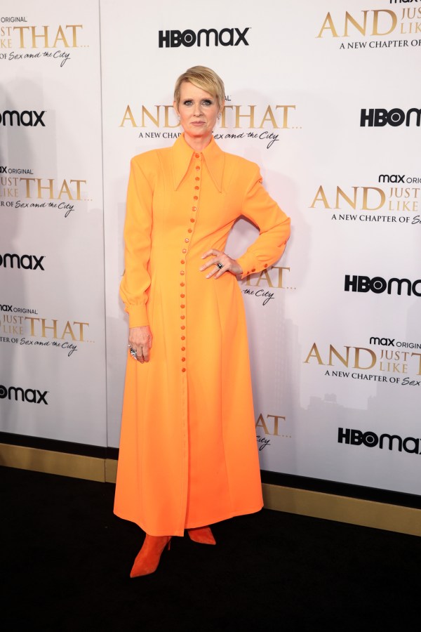 NEW YORK, NEW YORK - DECEMBER 08: Cynthia Nixon attends HBO Max's premiere of "And Just Like That" at Museum of Modern Art on December 08, 2021 in New York City. (Photo by Dimitrios Kambouris/Getty Images)