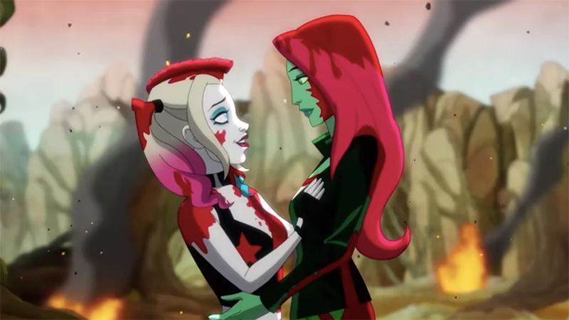Harley Quinn season 3: Harley and Ivy embrace after kissing