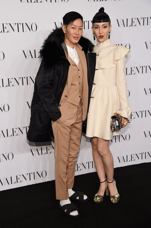 NEW YORK, NY - DECEMBER 10:  Jenny Shimizu (L) and Michelle Harper attend the Valentino Sala Bianca 945 Event  on December 10, 2014 in New York City.  (Photo by Dimitrios Kambouris/Getty Images)