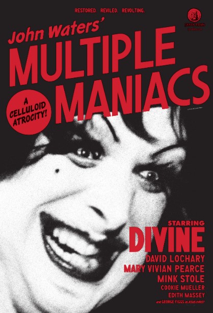 the cover of multiple maniacs with a big image of divne on the cover in black and white