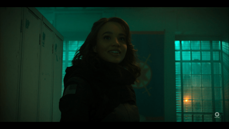 Abigail smiles at Tally as she leaves the room