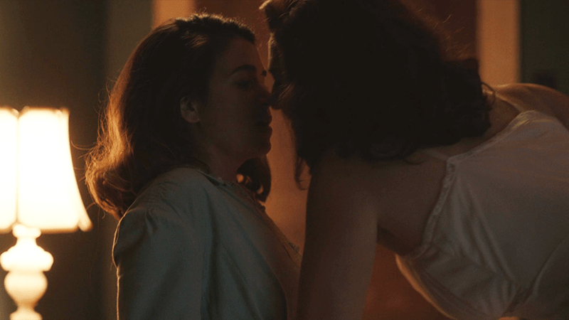 Carson and Greta kiss in Carson's dream