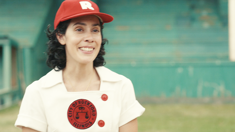 A League of Their Own recap: Lupe smiles uncomfortably. 