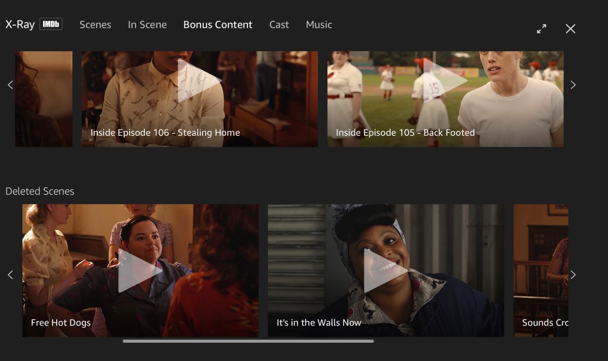 prime video deleted scenes interface