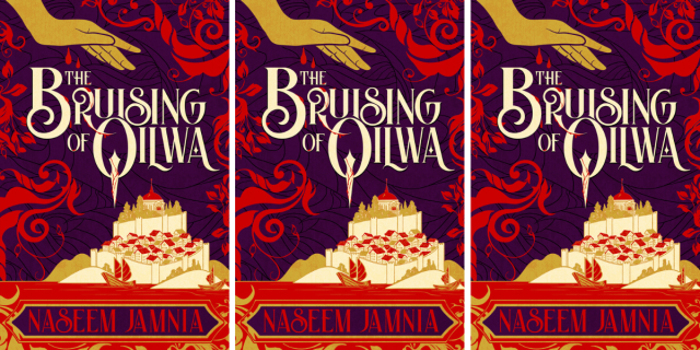 The Bruising of Qilwa by Naseem Jamnia features an illustrated hand reaching toward a kingdom.