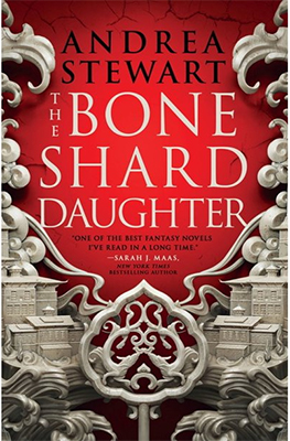 The cover for The Bone Shard daughter shows cryptic bone shard magic