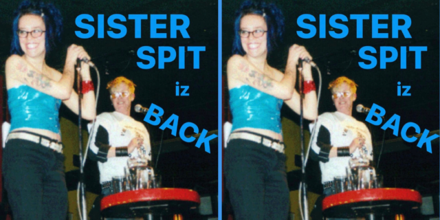 image of michelle tea and sini anderson performing in sister spit many moons ago