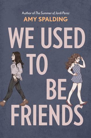 a purple cover with the book's title in lilac print. one the left is a girl with dark hair and pale skin walking away wearing a jacket and dark pants, on the right is a girl with curly red hair and pale skin facing away with her hand on her forehead wearing a short purple dress