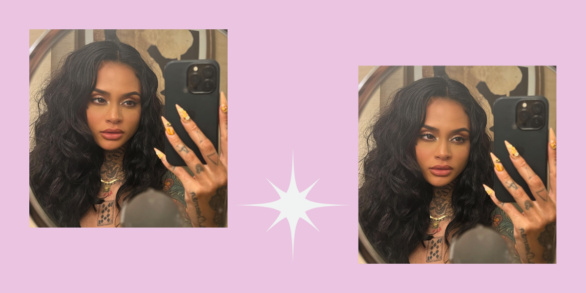 Kehlani takes a mirror selfie