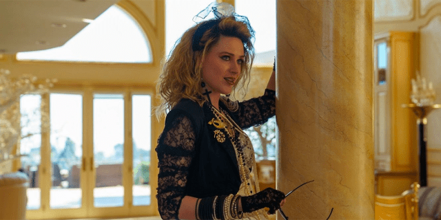 Evan Rachel Wood as Madonna in Danielle Radcliffe's Weird Al biopic