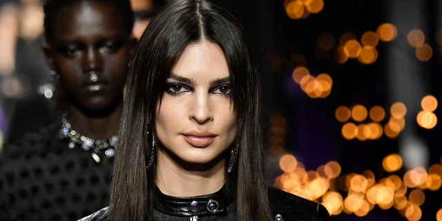 Emily Ratajkowski walks the runway during the Versace Ready to Wear Spring/Summer 2023 fashion show as part of the Milan Fashion Week on September 23, 2022 in Milan, Italy.