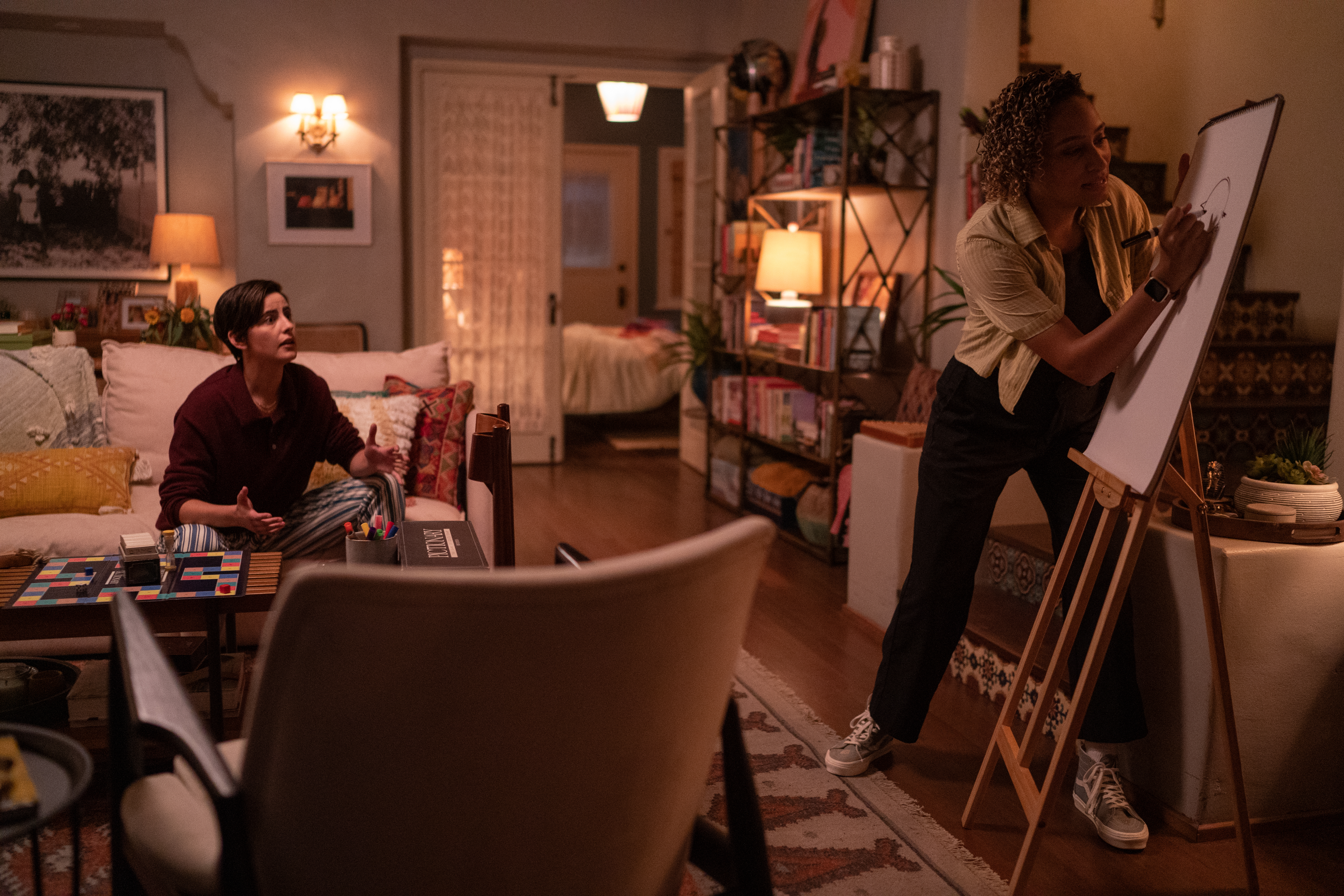 Los Angeles Traffic (L-R): Jacqueline Toboni as Finley and Rosanny Zayas as Sophie in THE L WORD: GENERATION Q, "Los Angeles Traffic". Photo Credit: Nicole Wilder/SHOWTIME.