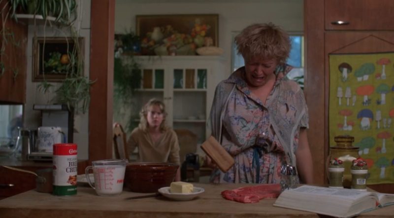 Aunt Cheryl uses the meat tenderizer to pound out meat in Butcher Baker Nightmare Maker