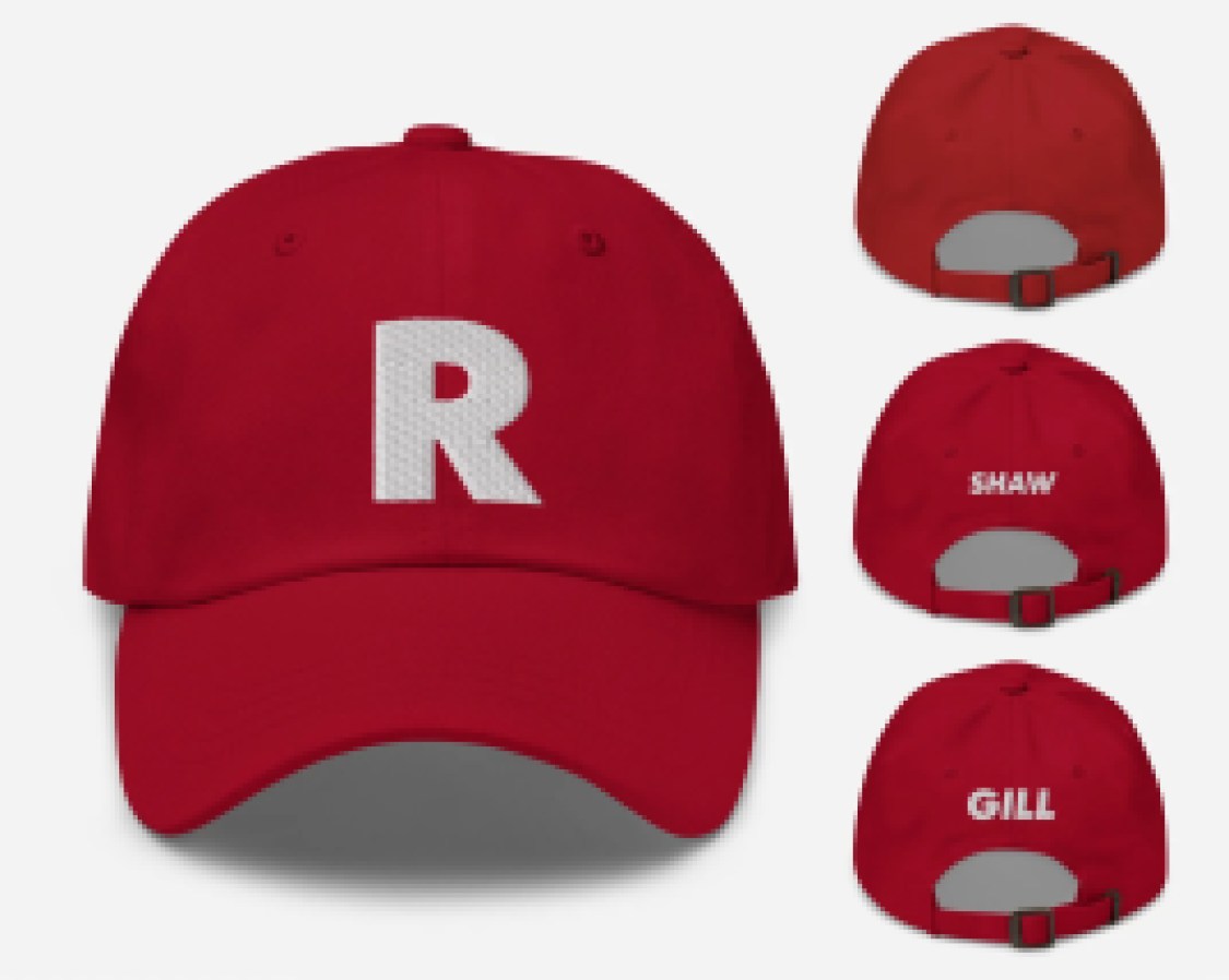 a Rockford Peaches baseball cap