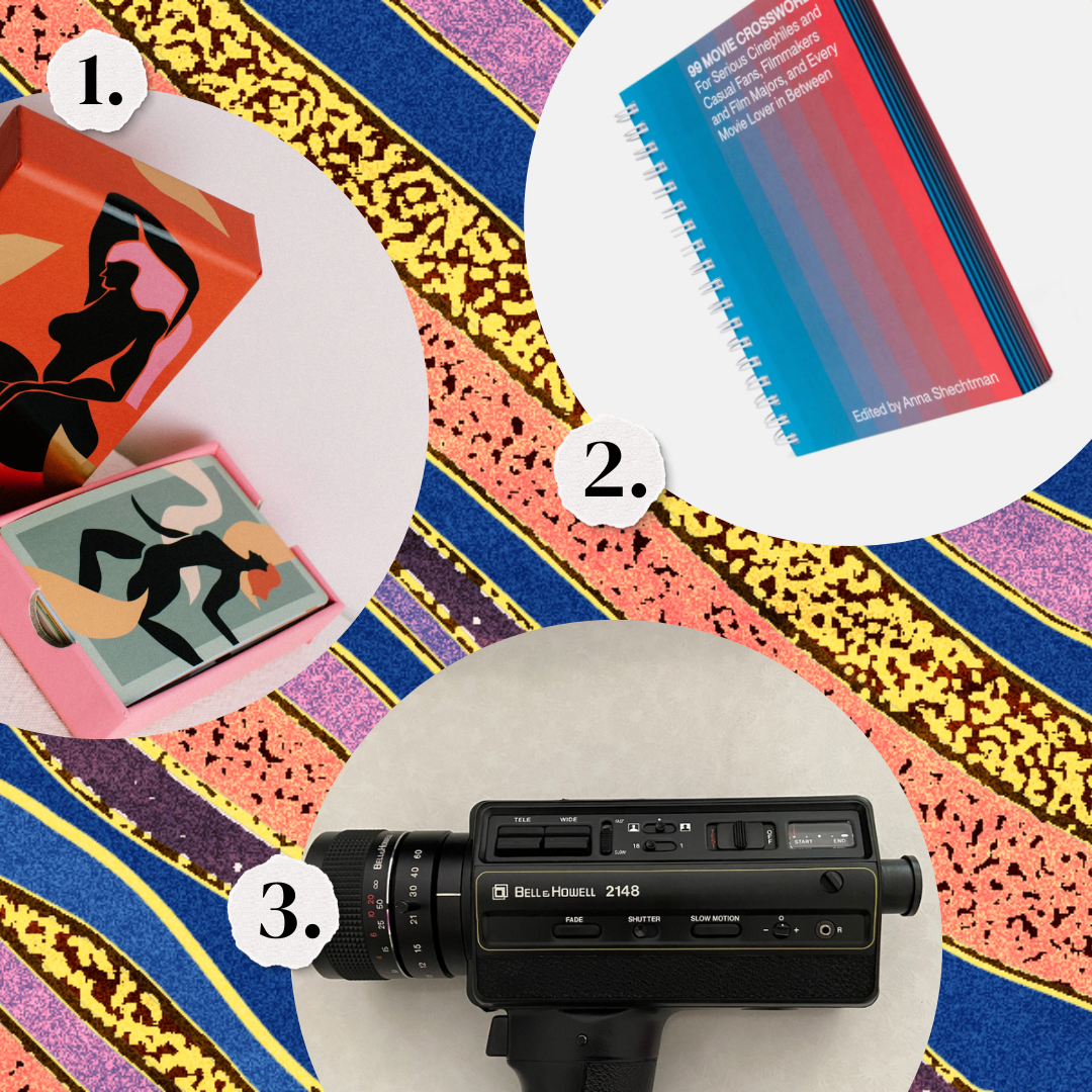 1. A tarot deck. 2. 99 movie puzzles from A24. 3. A Super 8 camera.