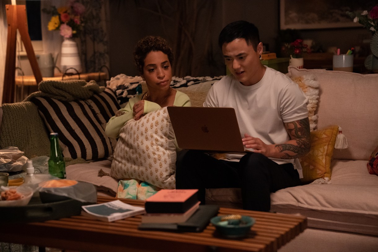 (L-R): Jillian Mercado as Maribel and Leo Sheng as Micah in THE L WORD: GENERATION Q, "Locked Out". Photo Credit: Nicole Wilder/SHOWTIME.