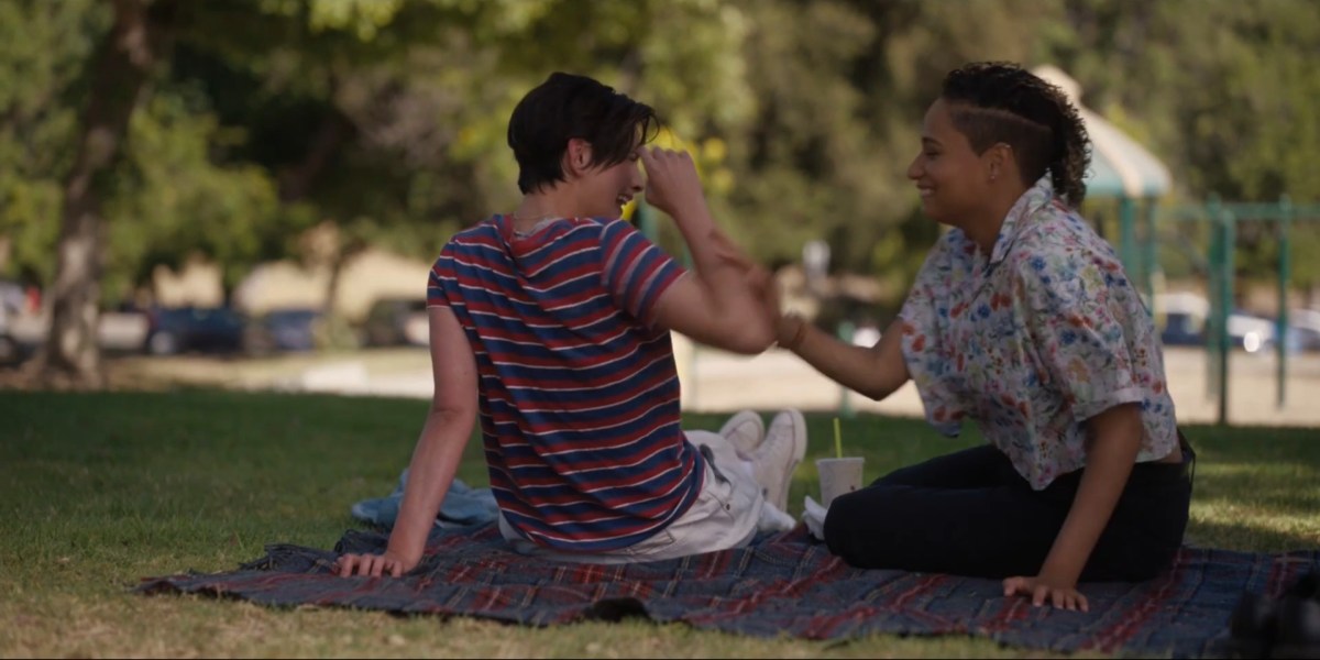 Finley and Sophie being flirty in the park