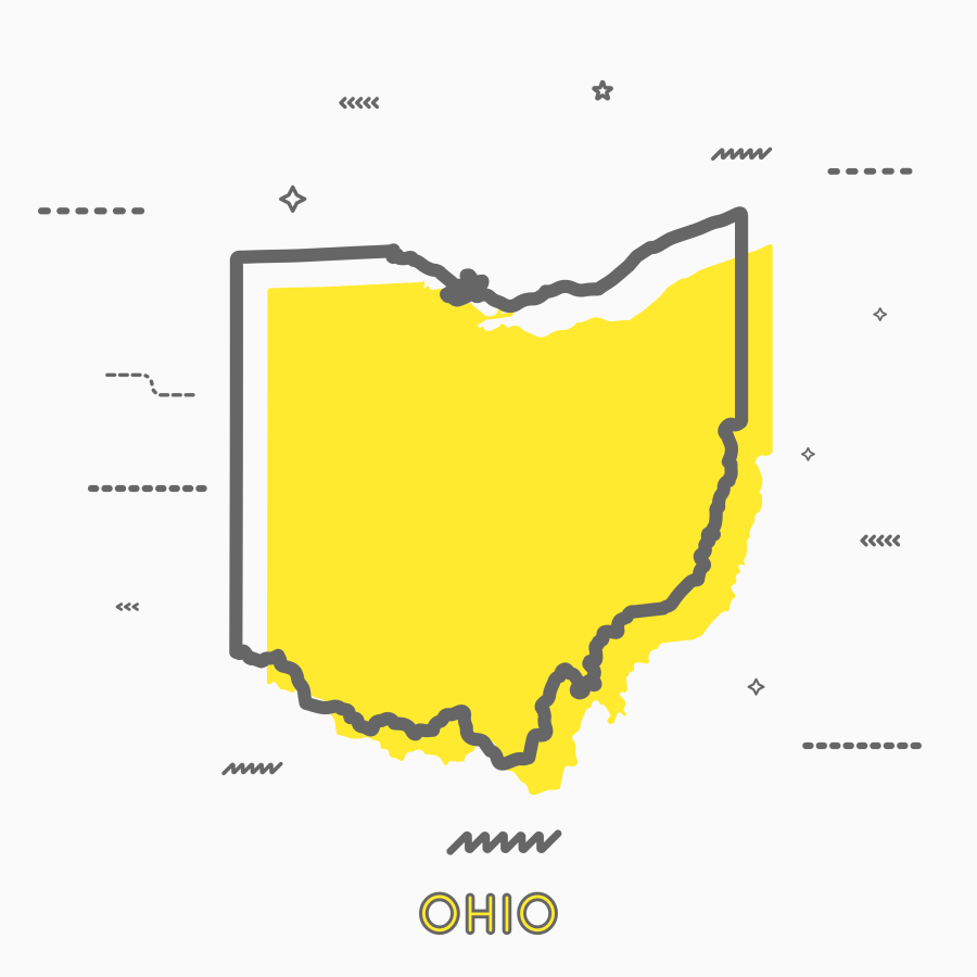 A Yellow Outline of Ohio