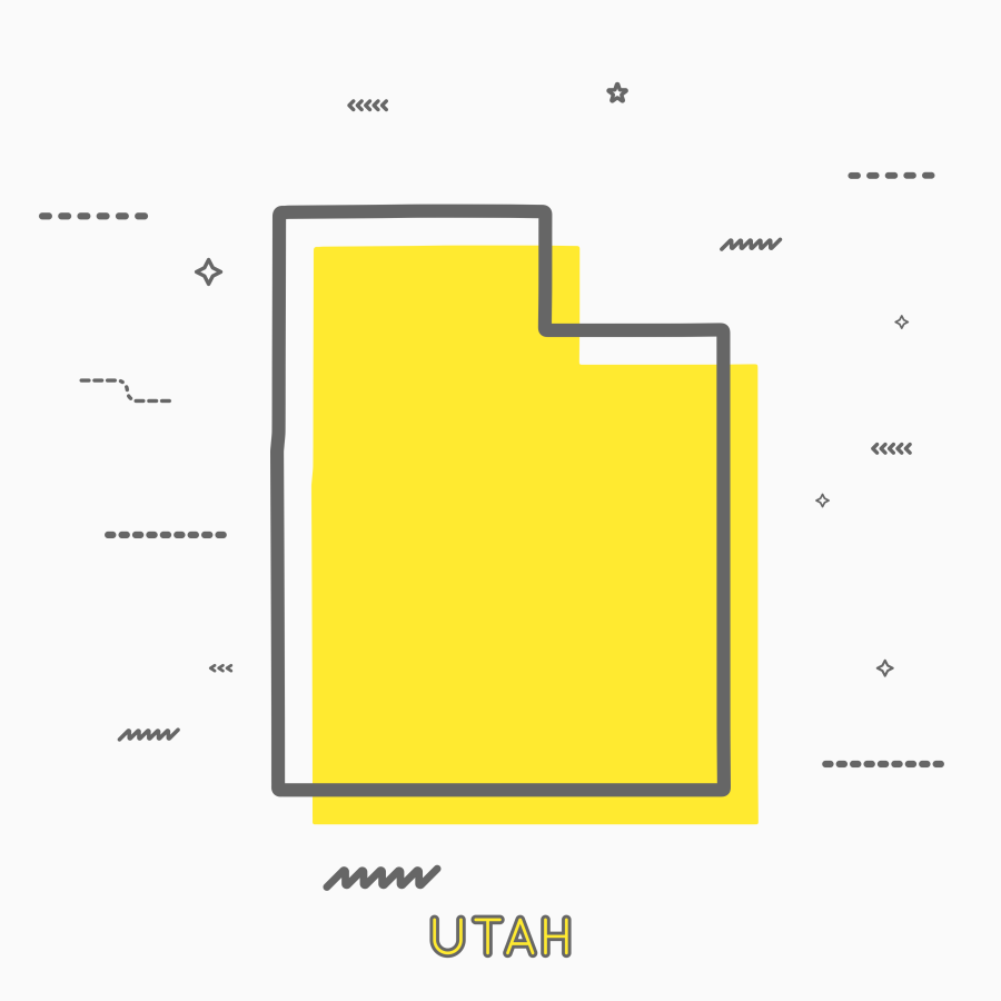 A Yellow Outline of Utah