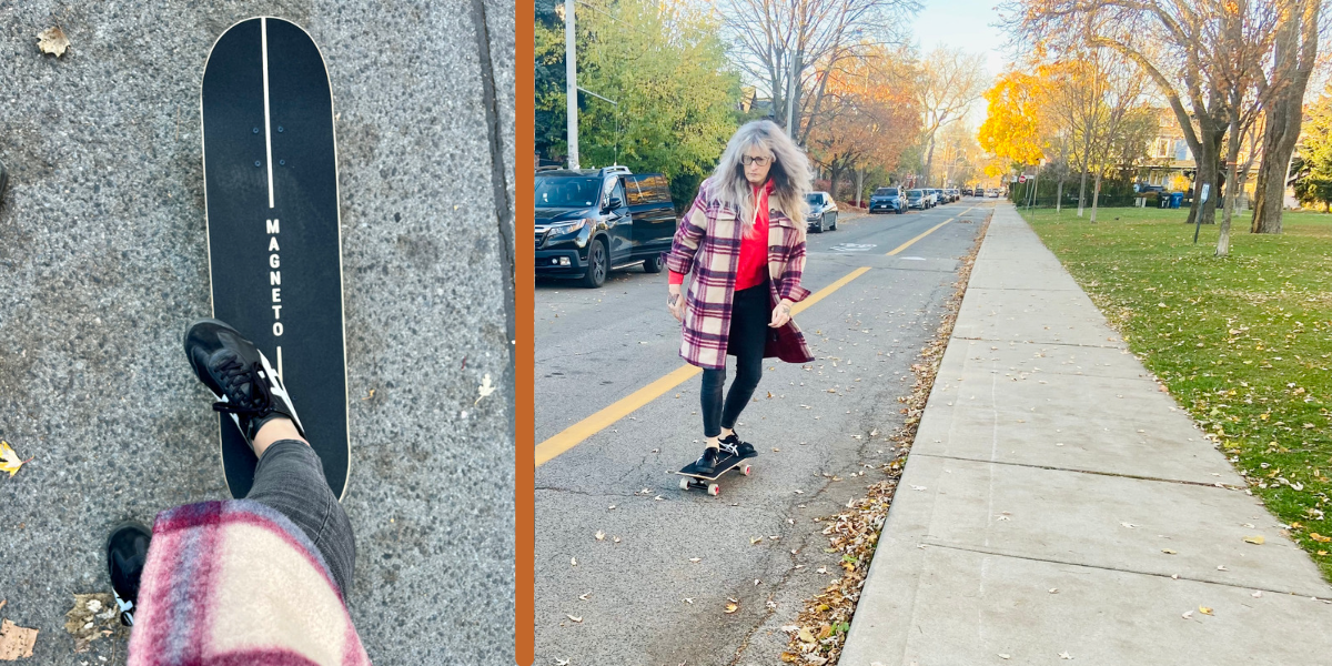 Niko Riding her skateboard