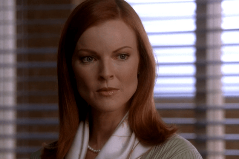 Bree Van de Kamp from Desperate Housewives with a serious look