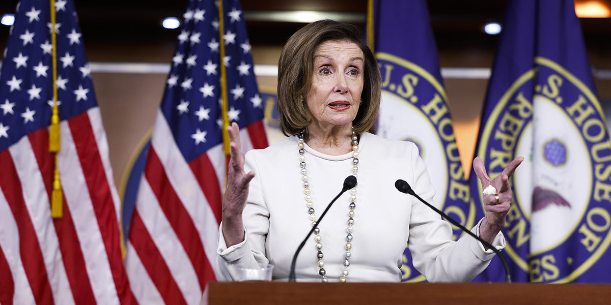 WASHINGTON, DC - DECEMBER 01: U.S. Speaker of the House Rep. Nancy Pelosi (D-CA) speaks during her weekly news conference at the U.S. Capitol Building on December 01, 2022 in Washington, DC. During the news conference, Pelosi spoke on the House of Representatives' recent passage of legislation to avert a railway strike. (Photo by Anna Moneymaker/Getty Images)