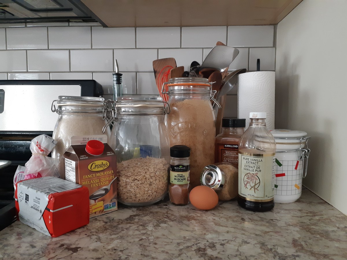 Ingredients for gingerbread oatmeal cookies