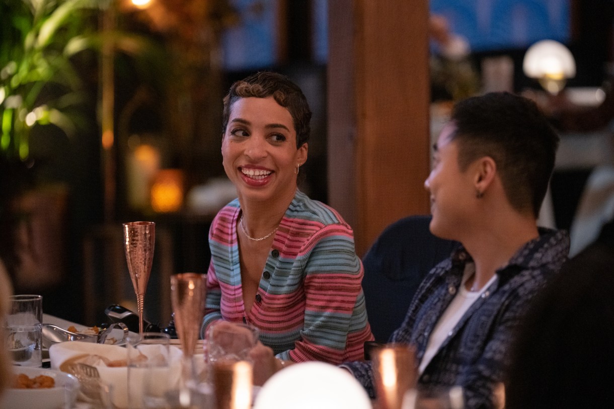 (L-R): Jillian Mercado as Maribel and Leo Sheng as Micah in THE L WORD: GENERATION Q, "Quality Family Time". Photo Credit: Scott Everett White/SHOWTIME.