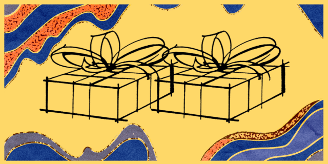 Two gifts with bows on top