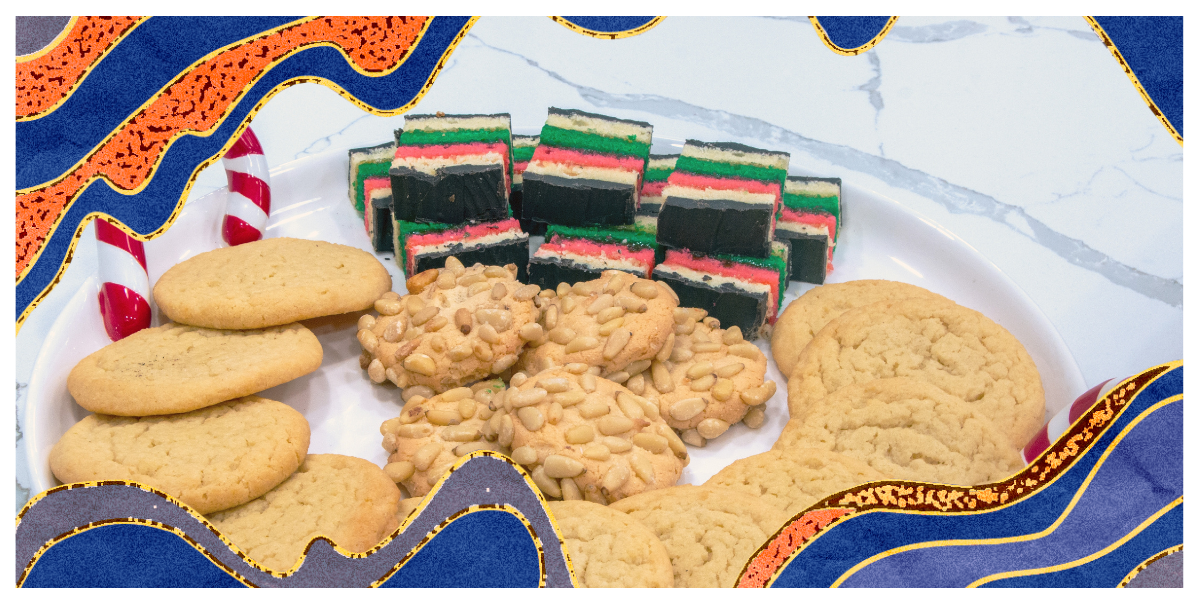 A platter of Italian Christmas cookies