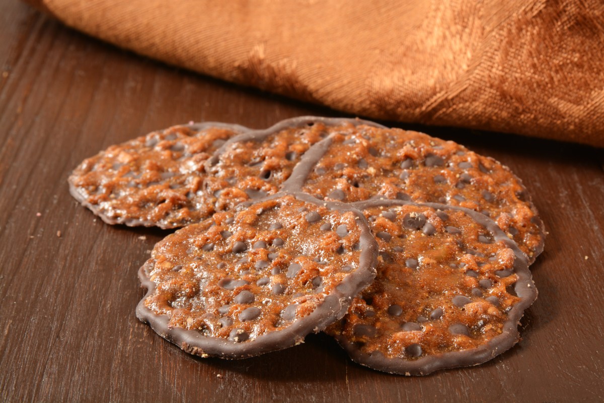 Chocolate lace cookies