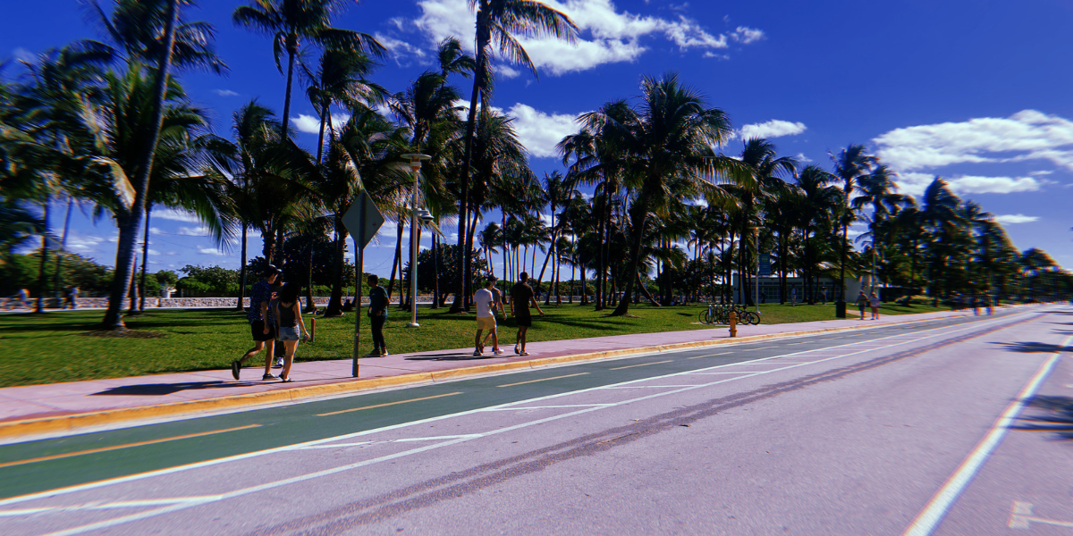 People walking on South Beach