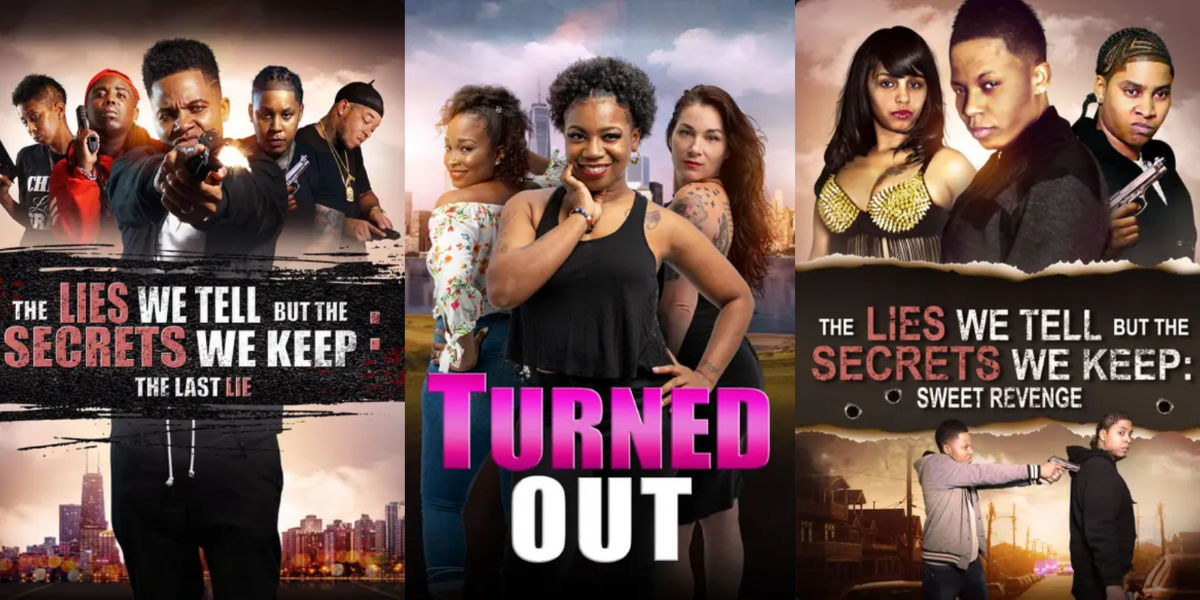 Posters for the movies "Turned out" and "the lies we tell and the secrets we keep" and the sequel.