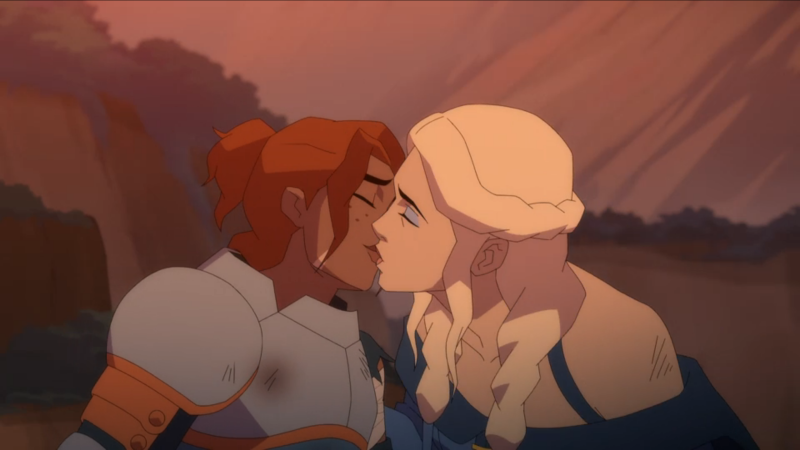 The Legend of Vox Machina: Lady Kima and Lady Allura kiss